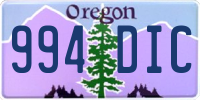 OR license plate 994DIC