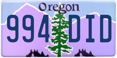 OR license plate 994DID