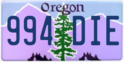 OR license plate 994DIE