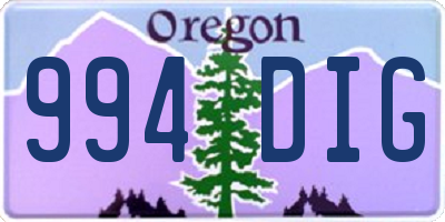 OR license plate 994DIG