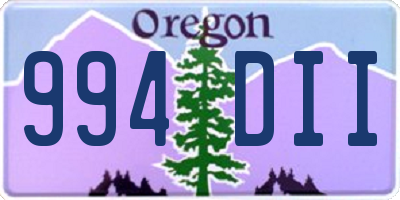 OR license plate 994DII