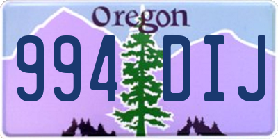 OR license plate 994DIJ