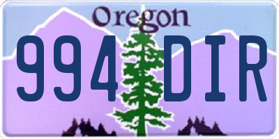 OR license plate 994DIR