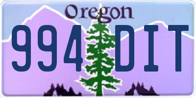 OR license plate 994DIT