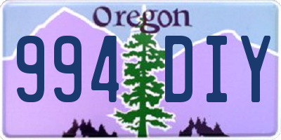 OR license plate 994DIY