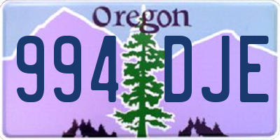 OR license plate 994DJE