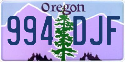 OR license plate 994DJF