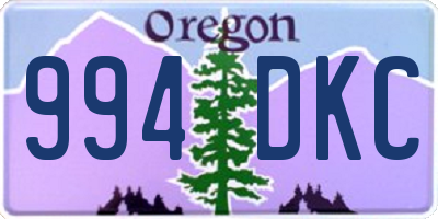 OR license plate 994DKC