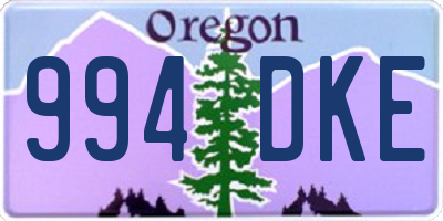 OR license plate 994DKE