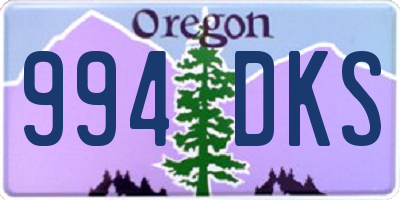 OR license plate 994DKS