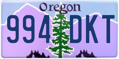 OR license plate 994DKT