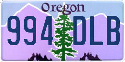 OR license plate 994DLB