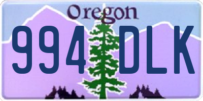 OR license plate 994DLK