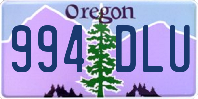 OR license plate 994DLU