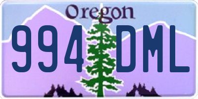 OR license plate 994DML