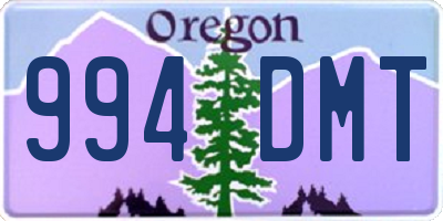 OR license plate 994DMT