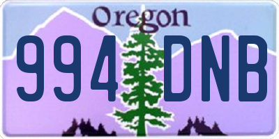 OR license plate 994DNB