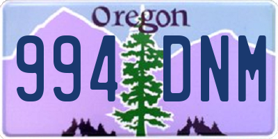 OR license plate 994DNM