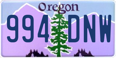 OR license plate 994DNW
