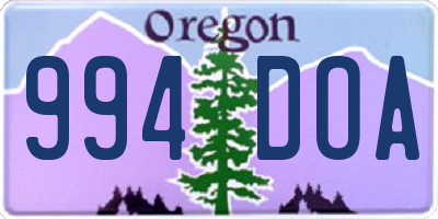 OR license plate 994DOA