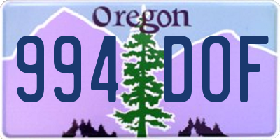 OR license plate 994DOF