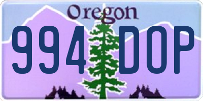 OR license plate 994DOP