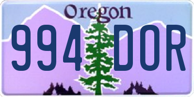 OR license plate 994DOR