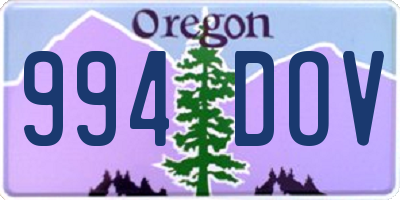 OR license plate 994DOV