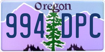 OR license plate 994DPC