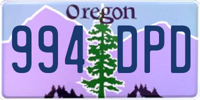 OR license plate 994DPD