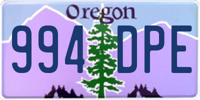OR license plate 994DPE