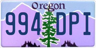 OR license plate 994DPI
