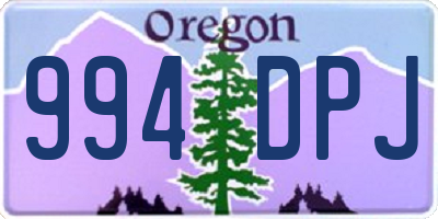 OR license plate 994DPJ