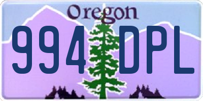 OR license plate 994DPL