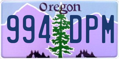 OR license plate 994DPM