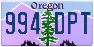 OR license plate 994DPT