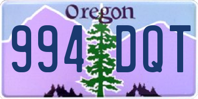 OR license plate 994DQT