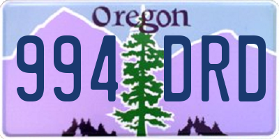 OR license plate 994DRD
