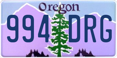 OR license plate 994DRG