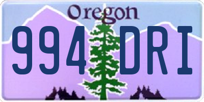 OR license plate 994DRI