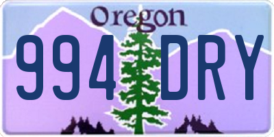OR license plate 994DRY