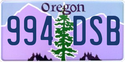 OR license plate 994DSB