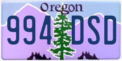 OR license plate 994DSD