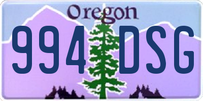 OR license plate 994DSG