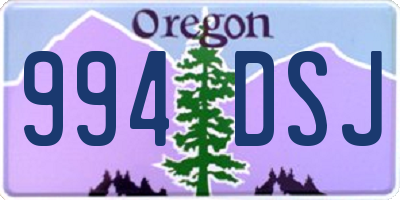 OR license plate 994DSJ