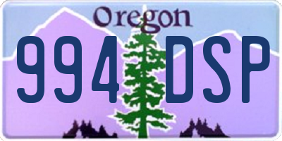 OR license plate 994DSP