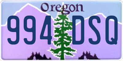 OR license plate 994DSQ