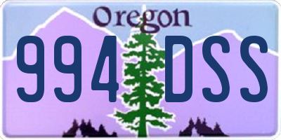 OR license plate 994DSS