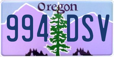 OR license plate 994DSV