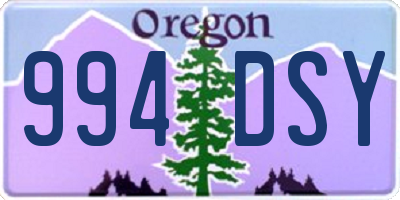 OR license plate 994DSY